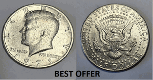 Collectible U.S.A. Coin's 1974 JFK-Half-Dollar-no-mintmark