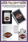 Zippo Windproof Lighter Z200HDH252 Zippo Harley Davidson Classic Orange and Black Harley-Davidson� Bar and Shield Logo Windproof Pocket Lighter 2-1/4"x1/2"x1-1/2" Comes With a Lifetime Guarantee   