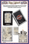 Zippo Windproof Lighter Z29779 Zippo Harley Davidson High Polish Chrome Gold Bar and Shield Windproof Pocket Lighter 2-1/4"x1/2"x1-1/2" Comes With a Lifetime Guarantee 
