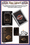 Zippo Windproof Lighter Z49466 Zippo Harley Davidson Bar & Shield Rivet Color Image Brown Windproof Pocket Lighter 2-1/4"x1/2"x1-1/2" Comes With a Lifetime Guarantee 
