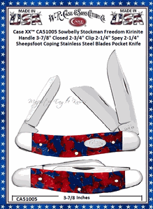 W.R. Case & Sons Cutlery CA51005 Case XX� Sowbelly Freedom Kirinite Handle 3-7/8" Closed 2-3/4" Clip 2-1/4" Spey 2-1/4" Sheepsfoot Coping Plain Blade Tru-Sharp Surgical Stainless Steel Pocket Knife