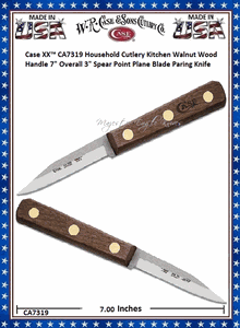 W.R. Case & Sons Cutlery CA7319 Case XX� Household Cutlery Kitchen Walnut Wood Handle Spear Point Plain Blade Paring Knife 