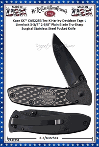 W.R. Case & Sons Cutlery  CA52253 Case XX Tec-X Harley-Davidson Tags-L Linerlock Folding Knife