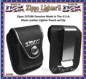 Zippo Windproof Lighter ZLPLBK ZIPPO Genuine Made In The U.S.A. Black Leather Lighter Pouch w/Clip Zippo Windproof Lighter ZLPLBK ZIPPO Genuine Made In The U.S.A. Black Leather Lighter Pouch w/Clip