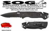 SOG Knives SOGFF25-CP Escape Tactical Folding Pocket Knife- 4-3/4" Closed 3-3/8" Serrated Edge Blade Emergency Pocket Knife with Glass Breaker, Wire Stripper and Line Cutter Blades-Black 