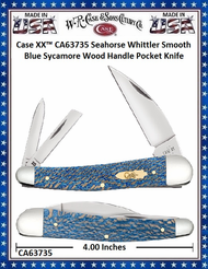 W.R. Case & Sons Cutlery CA63735 Case XX™ Seahorse Whittler Smooth Blue Sycamore Wood Handle Stainless Pocket Knife W.R. Case & Sons Cutlery CA63735 Case XX™ Seahorse Whittler Smooth Blue Sycamore Wood Handle Stainless Pocket Knife