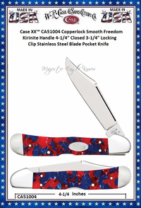 W.R. Case & Sons Cutlery​​ CA51004 Case XX� Copperlock Smooth Freedom Kirinite Handle 4-1/4" Closed 3 1/4" Locking Clip Plain Blade Tru-Sharp Surgical Stainless Steel Pocket Knife 