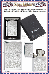 Zippo Windproof Lighter Z24903 Zippo Basic Lines High Polish Chrome Windproof Pocket Lighter 2-1/4"x1/2"x1-1/2" Comes With a Lifetime Guarantee Zippo Windproof Lighter Z24903 Zippo Basic Lines High Polish Chrome Windproof Pocket Lighter 2-1/4"x1/2"x1-1/2" Comes With a Lifetime Guarantee