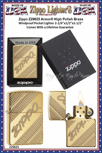 Zippo Windproof Lighter Z29625 Zippo Armor® High Polish Brass Windproof Pocket Lighter 2-1/4"x1/2"x1-1/2" Comes With a Lifetime Guarantee Zippo Windproof Lighter Z29625 Zippo Armor® High Polish Brass Windproof Pocket Lighter 2-1/4"x1/2"x1-1/2" Comes With a Lifetime Guarantee