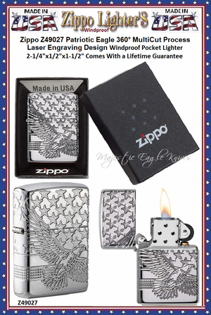 Zippo Windproof Lighter Z49027 Zippo Bald Eagle Armor High Polish Chrome Windproof Pocket Lighter 2-1/4"x1/2"x1-1/2" Comes With a Lifetime Guarantee Zippo Windproof Lighter Z49027 Zippo Bald Eagle Armor High Polish Chrome Windproof Pocket Lighter 2-1/4"x1/2"x1-1/2" Comes With a Lifetime Guarantee