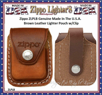 Zippo Windproof Lighter ZLPLB ZIPPO Genuine Made In The U.S.A. Brown Leather Lighter Pouch w/Belt Loop Zippo Windproof Lighter ZLPLB ZIPPO Genuine Made In The U.S.A. Brown Leather Lighter Pouch w/Belt Loop