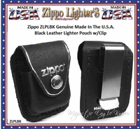 Zippo Windproof Lighter ZLPLBK ZIPPO Genuine Made In The U.S.A. Black Leather Lighter Pouch w/Clip Zippo Windproof Lighter ZLPLBK ZIPPO Genuine Made In The U.S.A. Black Leather Lighter Pouch w/Clip