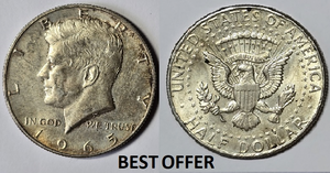 Collectible U.S.A. Coin's 1965-n-mark John F Kennedy Silver Half Dollar Coin Collectible U.S.A. Coin's 1965-n-mark John F Kennedy Silver Half Dollar Coin