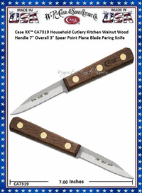 W.R. Case & Sons Cutlery CA7319 Case XX� Household Cutlery Kitchen Walnut Wood Handle Spear Point Plain Blade Paring Knife 