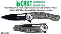 Columbia River Knife and Tool: CR5335K CRKT Ikoma Sampa Gentleman's Tactical Folder Pocket Knife 3-1/8" Black Combo Blade, Aluminum Handles Columbia River Knife and Tool: CR5335K CRKT Ikoma Sampa Gentleman's Tactical Folder Pocket Knife 3-1/8" Black Combo Blade, Aluminum Handles