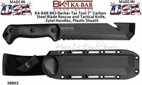 KA-BAR BK3 Becker Tac Tool 7" 1095 Carbon Steel Plain Blade Rescue and Tactical Knife, Zytel Handles, Molded Plastic Sheath KA-BAR BK3 Becker Tac Tool 7" 1095 Carbon Steel Plain Blade Rescue and Tactical Knife, Zytel Handles, Molded Plastic Sheath