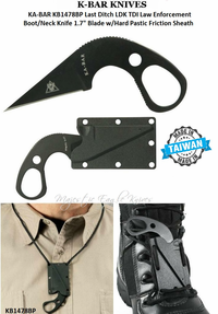 KA-BAR KB1478BP Last Ditch LDK TDI Law Enforcement Boot/Neck Knife 1.7" Plain Blade w/Hard Plastic Friction Sheath KA-BAR KB1478BP Last Ditch LDK TDI Law Enforcement Boot/Neck Knife 1.7" Plain Blade w/Hard Plastic Friction Sheath