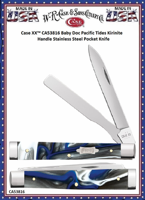 W.R. Case & Sons Cutlery CA53816 Case XX� Baby Doc Pacific Tides Kirinite Handle Stainless Steel Pocket Knife 