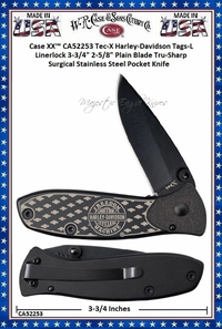 W.R. Case & Sons Cutlery CA52253 Case XX Tec-X Harley-Davidson Tags-L Linerlock Folding Knife W.R. Case & Sons Cutlery CA52253 Case XX Tec-X Harley-Davidson Tags-L Linerlock Folding Knife
