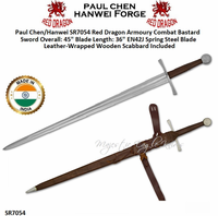 Paul Chen/Hanwei SR7054 Red Dragon Armoury Combat Bastard Sword Overall: 45"​ Blade Length: 36" EN42J Spring Steel Blade Leather-Wrapped Wooden Scabbard Included Paul Chen/Hanwei SR7054 Red Dragon Armoury Combat Bastard Sword Overall: 45"​ Blade Length: 36" EN42J Spring Steel Blade Leather-Wrapped Wooden Scabbard Included