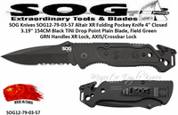SOG Knives SOGFF25-CP Escape Tactical Folding Pocket Knife- 4-3/4" Closed 3-3/8" Serrated Edge Blade Emergency Pocket Knife with Glass Breaker, Wire Stripper and Line Cutter Blades-Black 