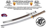 Citadel sc4048 Wolf Katana - Limited Edition Citadel's Swords and Knives are completely hand-made customs Overall: 39-1/4" Blade Length: 26-3/4" Hand Forged DNH7  Blade Hand Carved Pure Iron Fittings