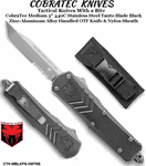 COBRA TEC Knives CTK-MBLKFS-XMTNS CobraTec Medium 3" 440C Stainless Steel Tanto Blade Black Zinc-Aluminum Alloy Handled OTF Knife & Nylon Sheath