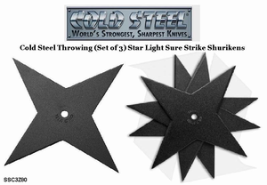 Cold Steel 80SSC3Z Throwing Star Light Sure Strike Shurikens (Set of 3)