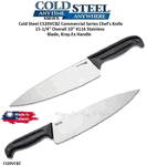 Cold Steel CS20VCBZ Commercial Series Chef's Knife 15-1/4" Overall 10" 4116 Stainless Plain Blade, Kray-Ex Handle, No Sheath