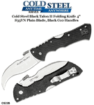  Cold Steel CS22B Black Talon II Folding Knife 4" S35VN Plain Blade, Black G10 Handles