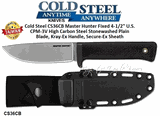 Cold Steel CS36CB Master Hunter Fixed 9-1/4" Overall 4-1/2" U.S. CPM-3V High Carbon Steel Stonewashed Plain Blade, Kray-Ex Handle, Secure-Ex Sheath