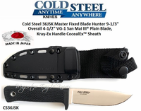 Cold Steel CS36JSK Master Hunter 9-1/4" Overall 4-1/2" VG-1 San Mai III� Plain Blade, Kray-Ex Handle