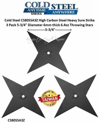 Cold Steel CS80SSA3Z Throwing Star Heavy Sure Strike Shurikens (Set of 3) 5-3/4" Diameter Kray-Ex Handle, Secure-Ex Sheath