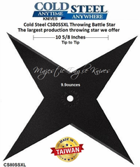 Cold Steel CS80SSXL High Carbon Steel Throwing BattleStar 10.625" Overall, 9.9 oz Throwing Star