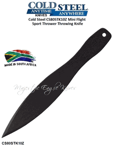 Cold Steel CS80STK10Z Mini Flight Sport 6.4oz High Carbon Steel 10" Throwing Knife