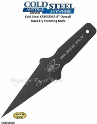 Cold Steel CS80STMA Black Fly 8" Spring Steel Throwing Knife  