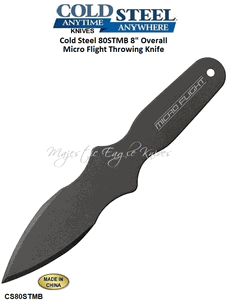 Cold Steel CS80STMB Micro Flight 8" Spring Steel Throwing Knife 