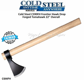 Cold Steel CS90FH Frontier Hawk Tomahawk Drop Forged 1055 Carbon Steel Head 22" Overall American Hickory Handle Cold Steel CS90FH Frontier Hawk Tomahawk Drop Forged 1055 Carbon Steel Head 22" Overall American Hickory Handle