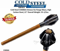 Cold Steel CS90MA Chinese Six Flange Mace, 1055 High Carbon Steel, 21" Overall Weight: 35-1/2oz. hardwood handle
