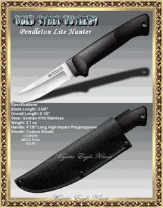 Cold Steel Cutlery CS20SPH Pendleton Lite Hunter Knife W/Pouch-Style Codura Sheath