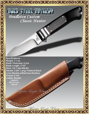 Cold Steel Cutlery Presents CS60SPH Pendelton Custom Classic Hunter & Sheath