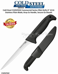 Cold Steel Knives Cold Steel 20VBBZ Commercial Series Stiff Boning Knife 6" 4116 Stainless Plain Blade, Kray-Ex Handle   