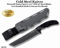 Cold Steel Knives CS13TL Warcraft Tanto Fixed 7-1/2" CPM 3V Steel Blade, G10 Handled Knife & Secure-Ex Sheath
