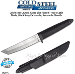 Cold Steel Knives CS20TL Tanto Lite Fixed 6" 4034 Stainless Steel Satin Plain Blade, Black Kray-Ex Handle, Secure-Ex Sheath