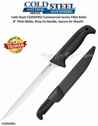 Cold Steel Knives CS20VF8SZ Commercial Series Fillet Knife 8" Plain Blade, Kray-Ex Handle, Secure-Ex Sheath   