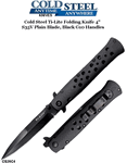  Cold Steel Knives CS26C4 Ti-Lite Folding Knife 4" S35VN Plain Blade, Black G10 Handles
