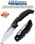 Cold Steel Knives CS29AC Large Voyager Clip Point Folding Knife 4" Japanese AUS-10A Stonewashed Plain Blade, Griv-Ex Handles