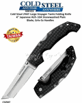 Cold Steel Knives CS29AT Large Voyager Tanto Folding Knife 4" Japanese AUS-10A Stonewashed Plain Blade, Griv-Ex Handles