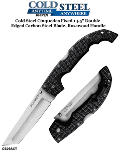  Cold Steel Knives CS29AXT XL Voyager Tanto Folding Knife 5.5" Japanese AUS-10A Stonewashed Plain Blade, Griv-Ex Handles
