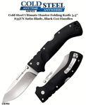 Cold Steel Knives CS30U Ultimate Hunter Folding Knife 3.5" S35VN Satin Blade, Black G10 Handles